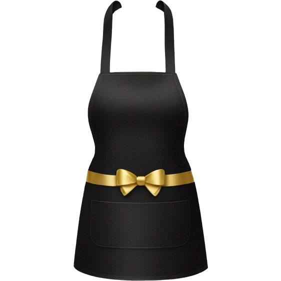 Black apron with gold bow emoji