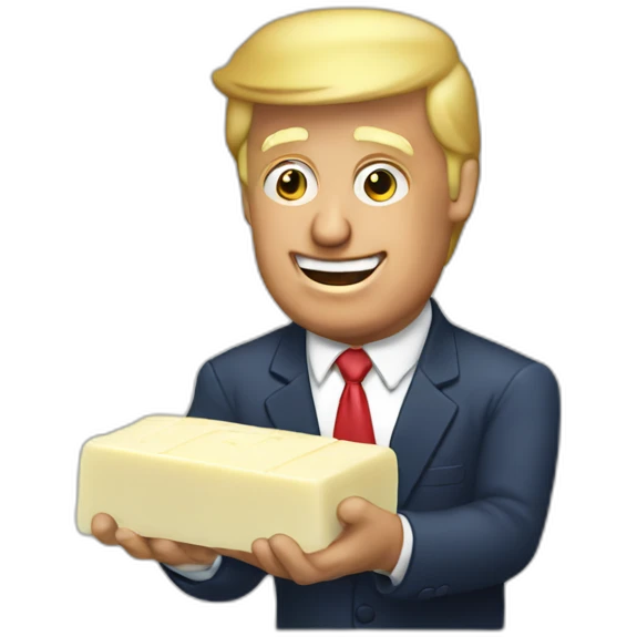 Trump picking up soap bar emoji