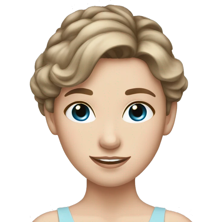 Ballerina fair skin brown hair blue eyes  emoji