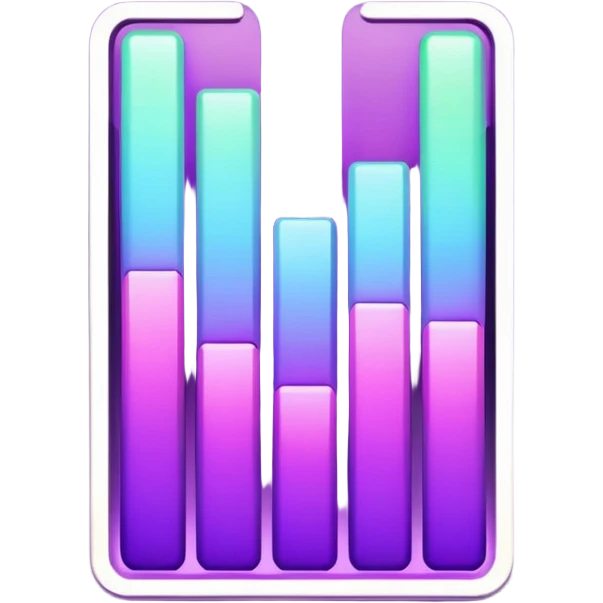 Purple Upward bar chart with a glow effect emoji