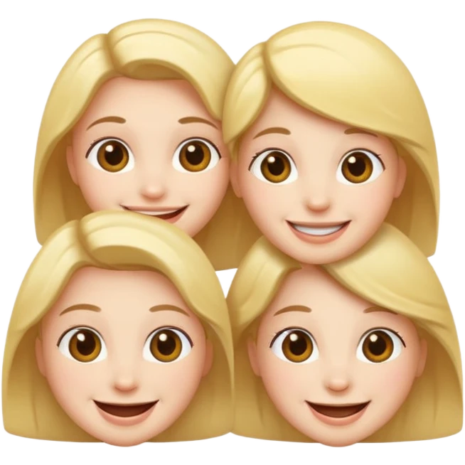 Three smiling facez emoji