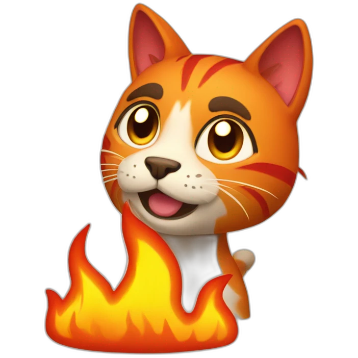 fire-cat emoji