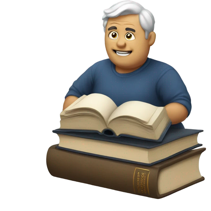 Chunky book man emoji