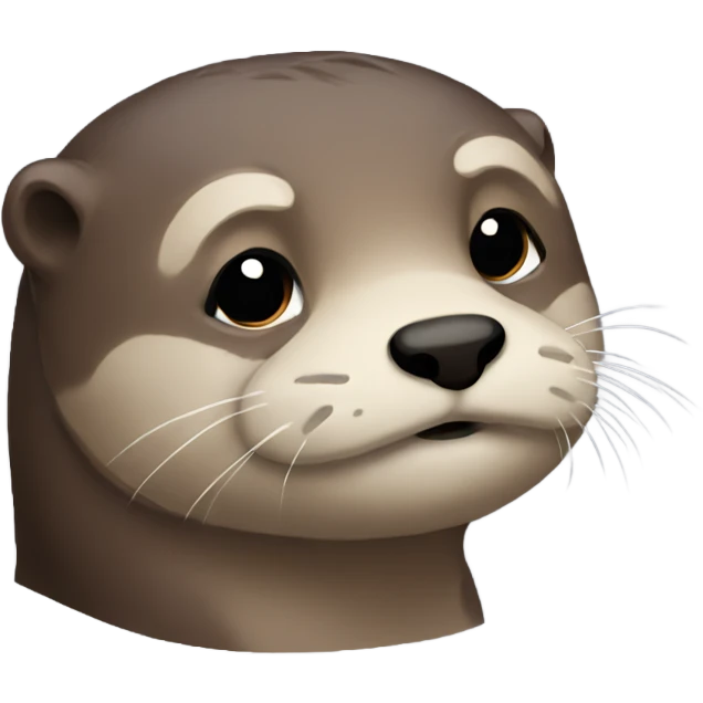 sad emoji otter. looking slightly right. emoji