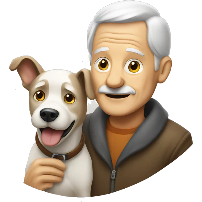 old man with dog emoji