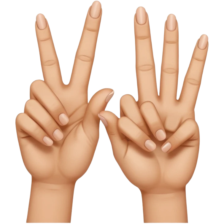 Manos con el dedo del medio y el anular cursados emoji