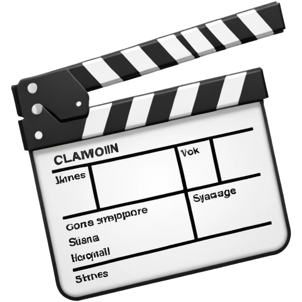 clapperboard reduced to two intersecting lines, ultra minimal emoji
