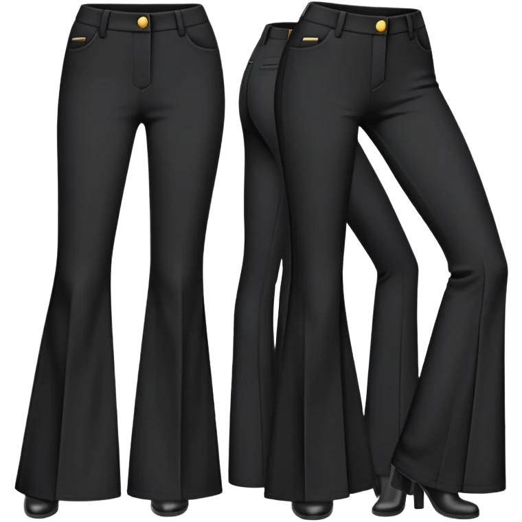 Bootcut black banding pants emoji