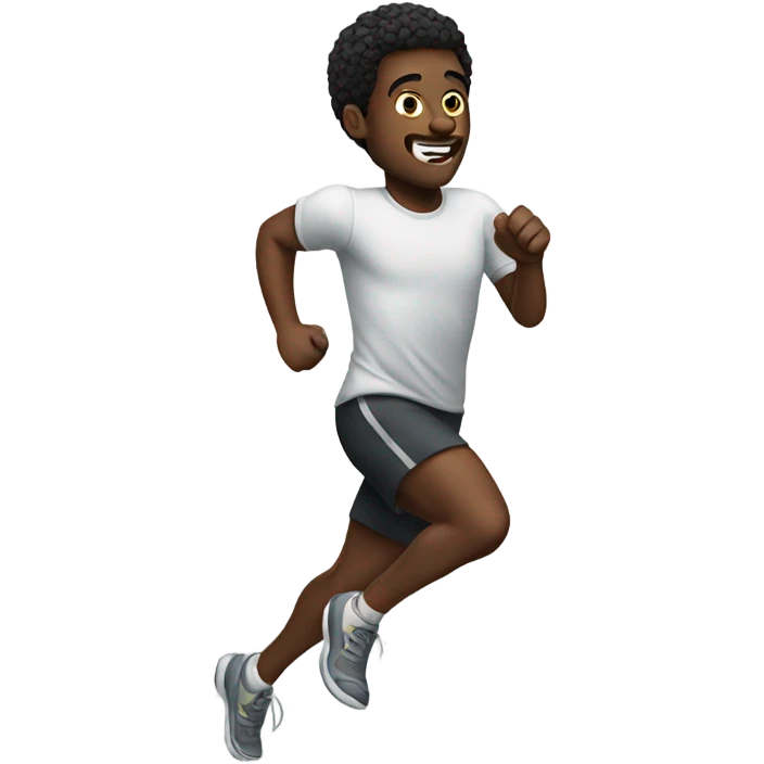 A black man running emoji