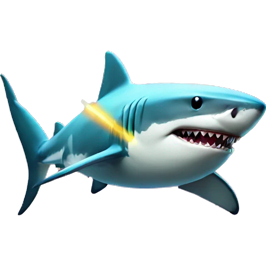 shark firing rainbow lasers emoji