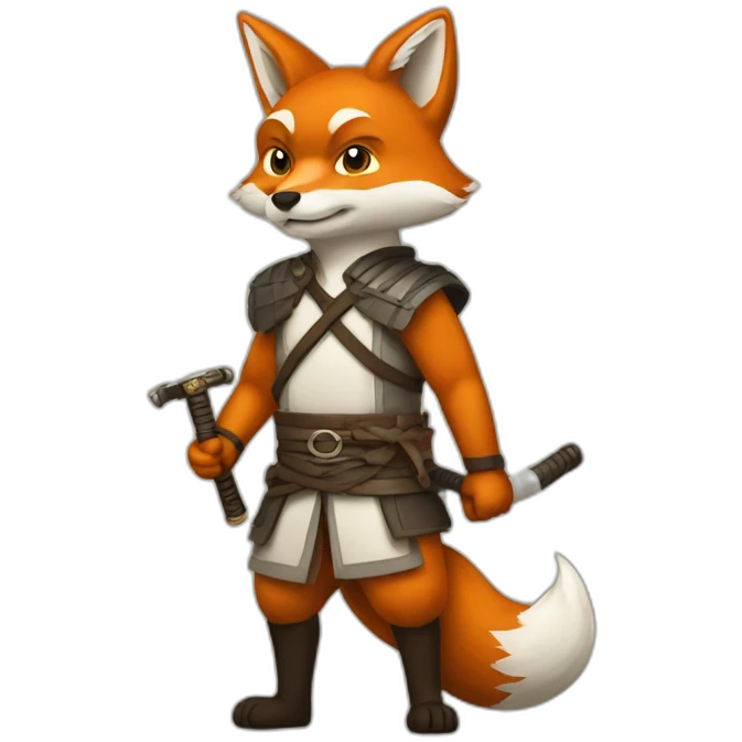 Fox-whith-two-katana emoji