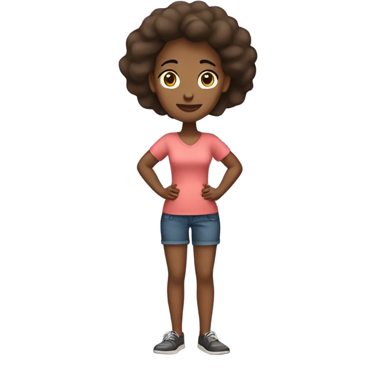 African-American female hands on hip with stern face ￼ emoji