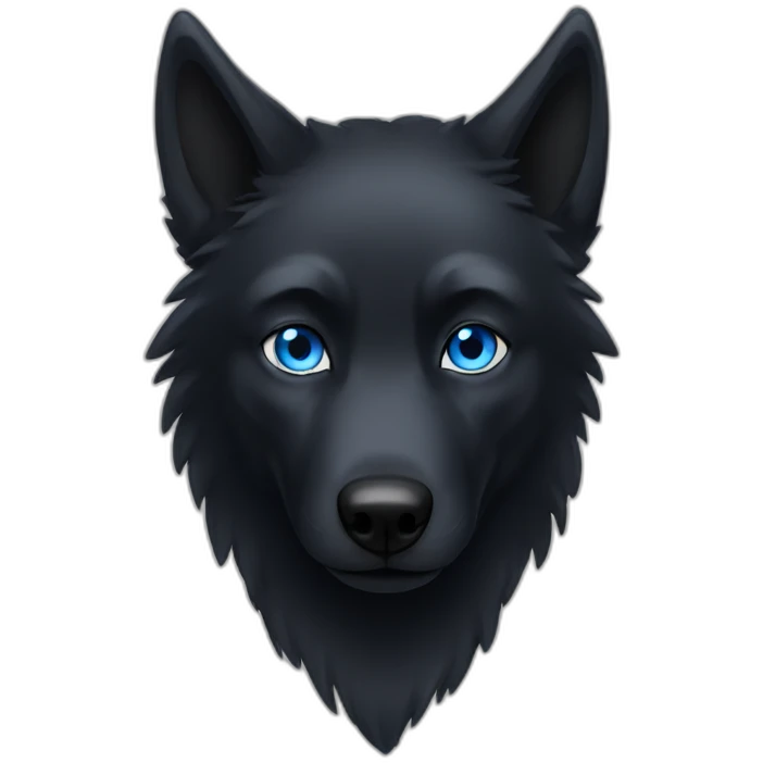 black wolf blue eyes emoji