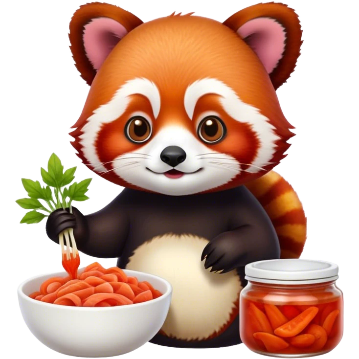 Red panda making kimchi  emoji