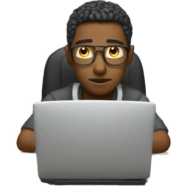a very tired programmer working at his desk emoji