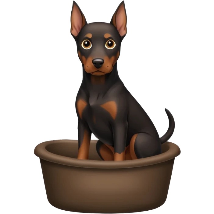 Doberman going potty emoji