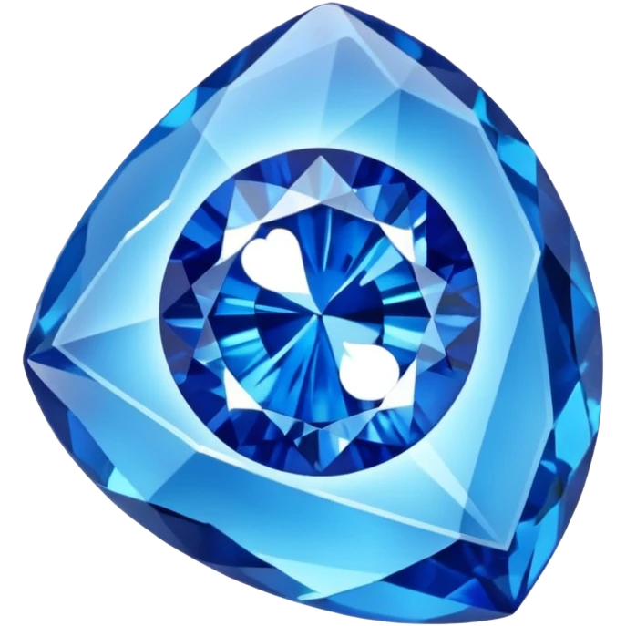 very sharp broken blue gem mineral , multiple irregular chunks, very shiny with two eyes and heart shaped emoji