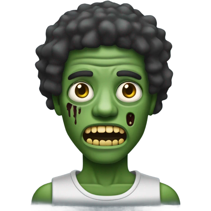 Zumbi com cabelo cacheado loiro escuro emoji