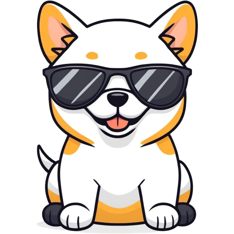 Dog wearing sunglasses emoji