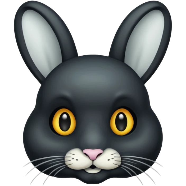 Tête de lapin squelette noire avec des G à la place des yeux  emoji