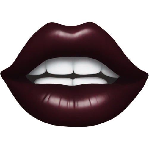 dark burgundy lipstick kiss print emoji