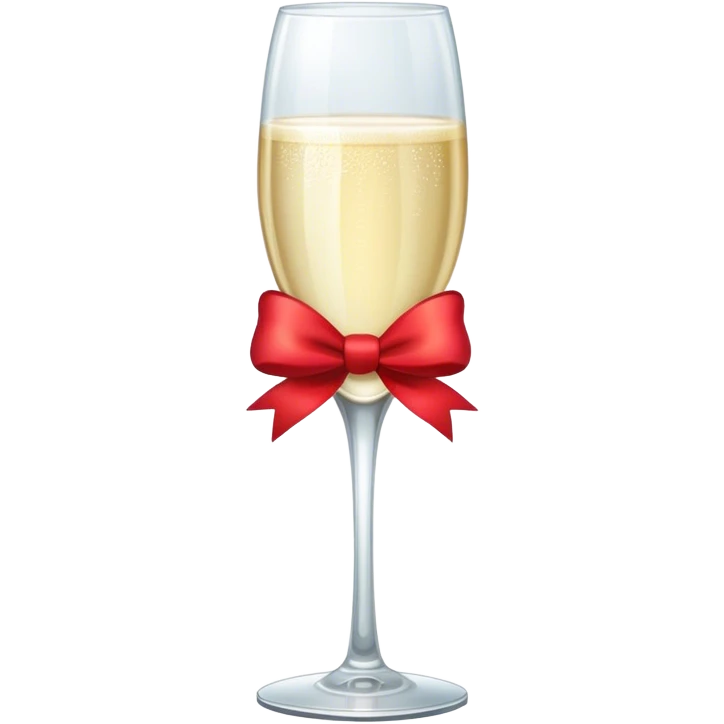 Champagne glass with red bow  emoji