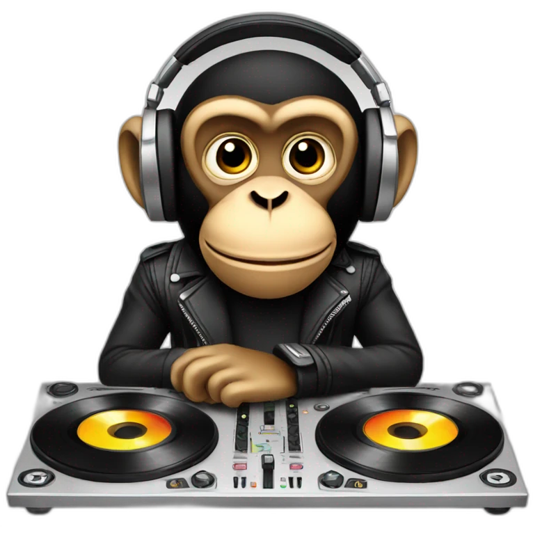 dj monkey emoji