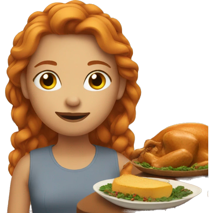 ginger girl at thanksgiving emoji