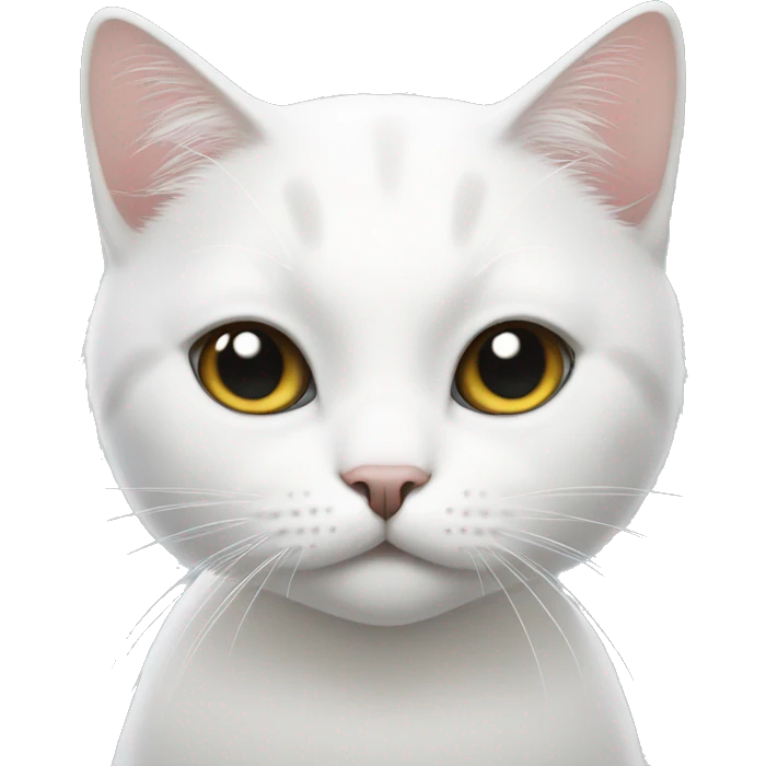 White cat with 2 black spot on her face emoji
