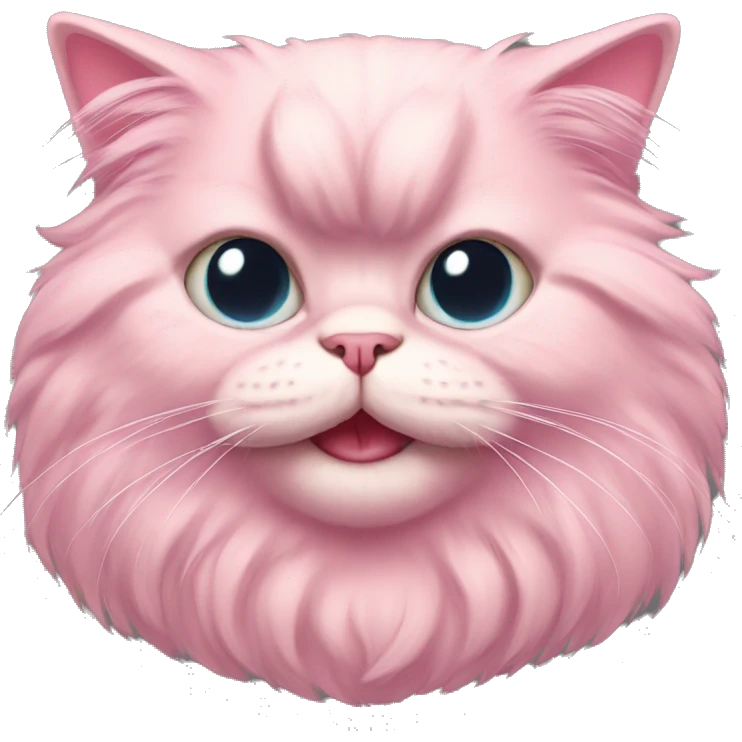 Pink persian cat smile emoji