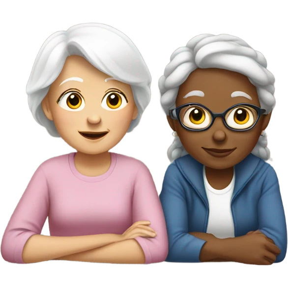 White grandmother and teenage granddaughter  emoji