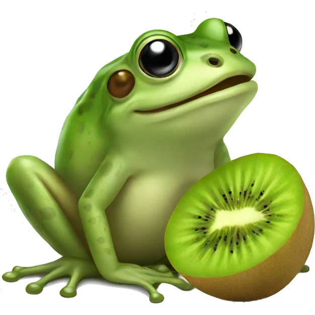 frog eating kiwi emoji