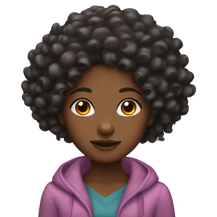 black girl with curly hair  emoji