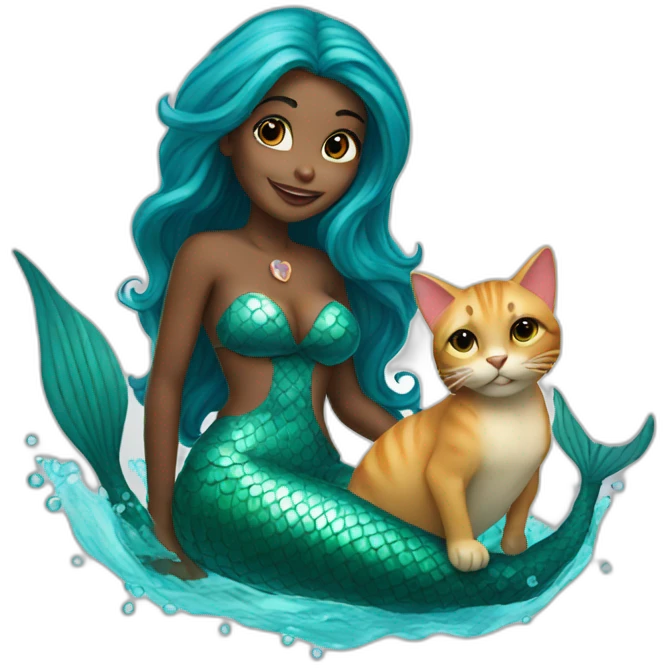 mermaid with cat emoji