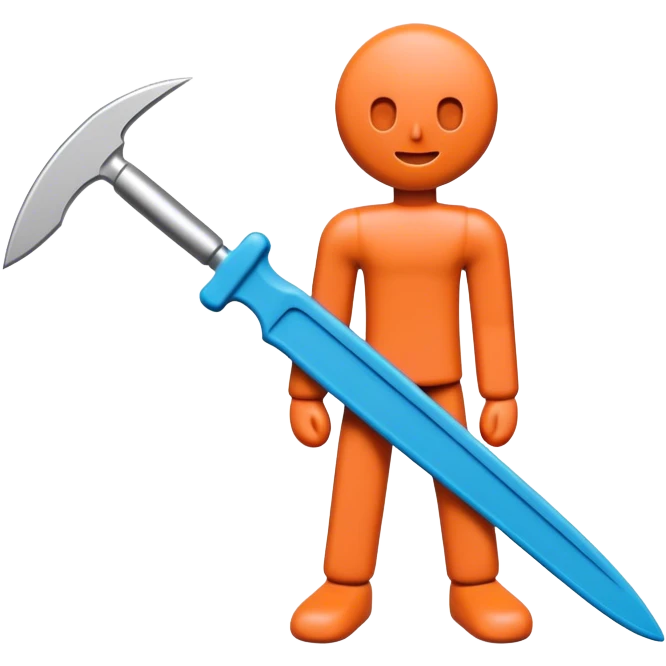 Clay figurine icon, small figure made of colorful modeling clay, sculpting tools like knife and shaping tools, minimalistic style, clean lines, transparent background. emoji