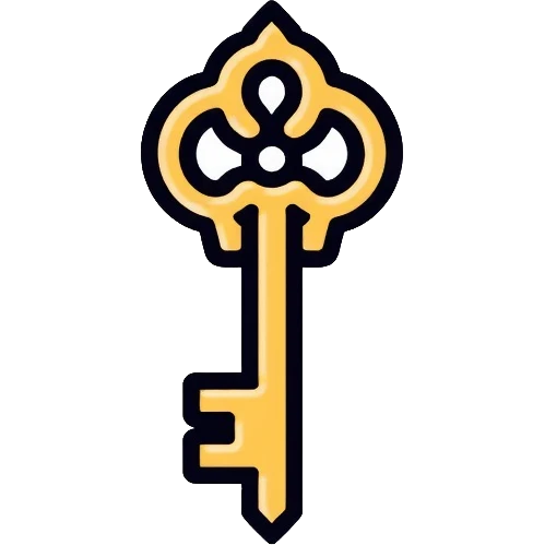 ultra minimal golden key, simplest possible shape emoji