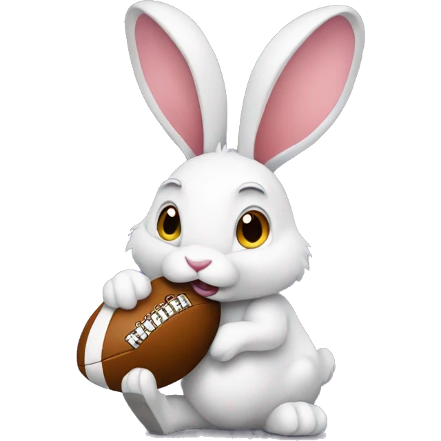 Rabbit with rugby ball emoji