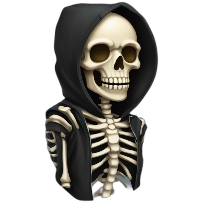 🤦 skeleton in black hoodie  emoji