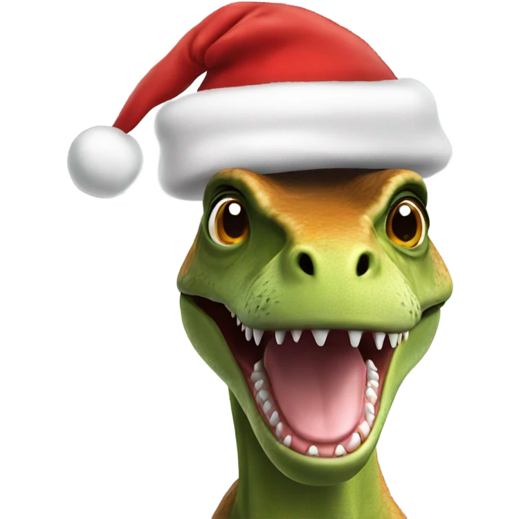 Trex wearing a Santa hat  emoji