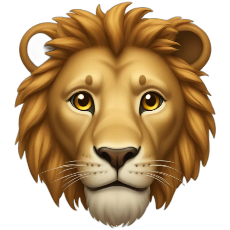 Lion sur un ours emoji