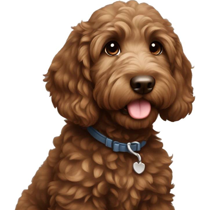 dark brown goldendoodle puppy emoji
