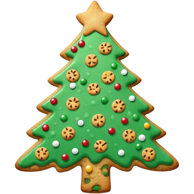 cookie in shape of christmas tree emoji