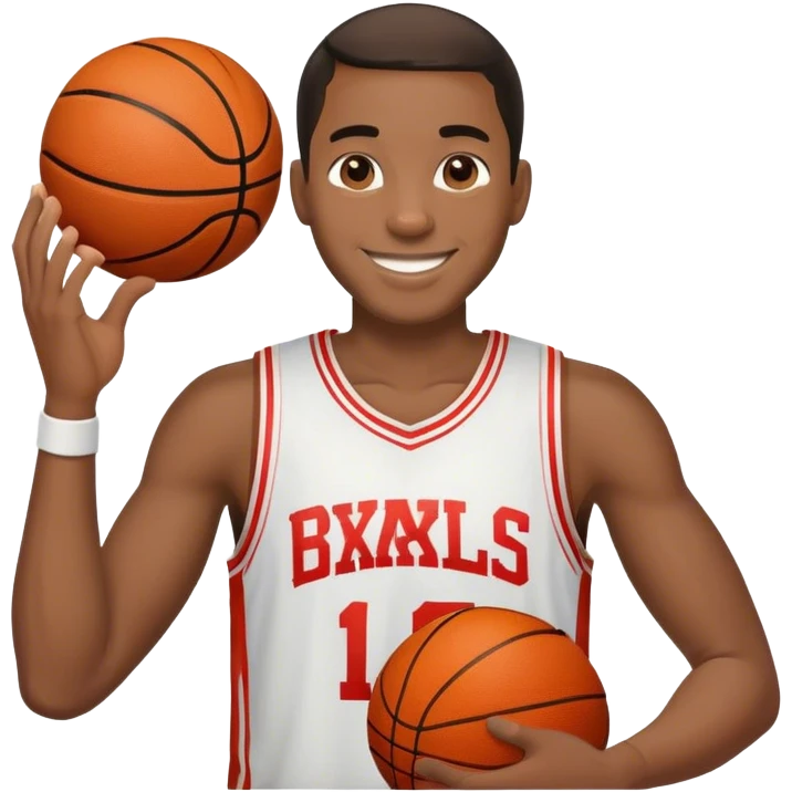 Black guy wearing a basketball shirt emoji