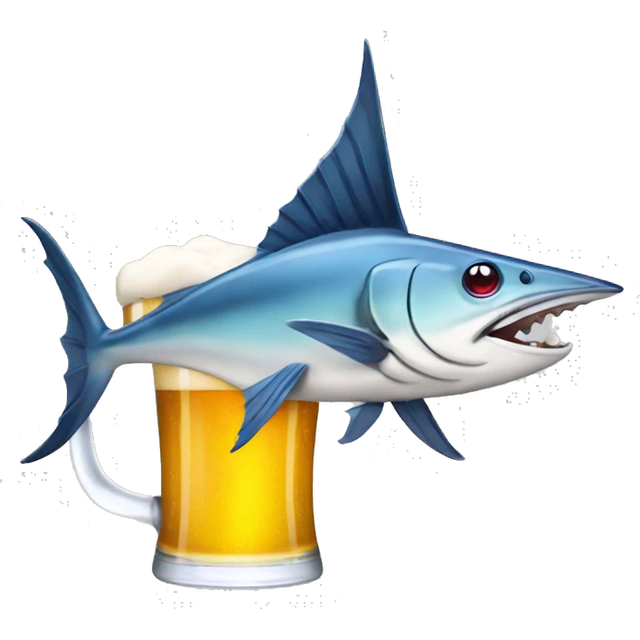 Swordfish with a beer emoji