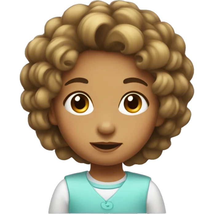 Cute little girl with a lot of hair emoji