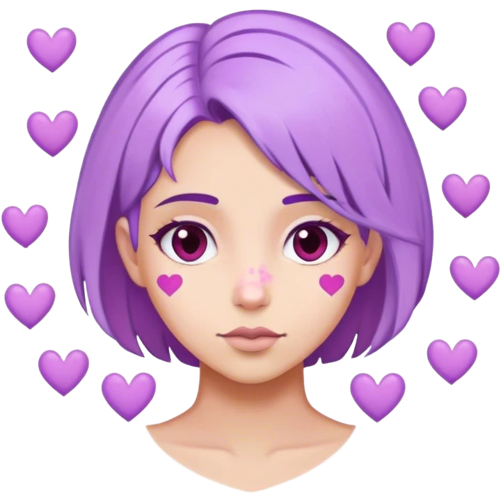 Corazones color lila emoji