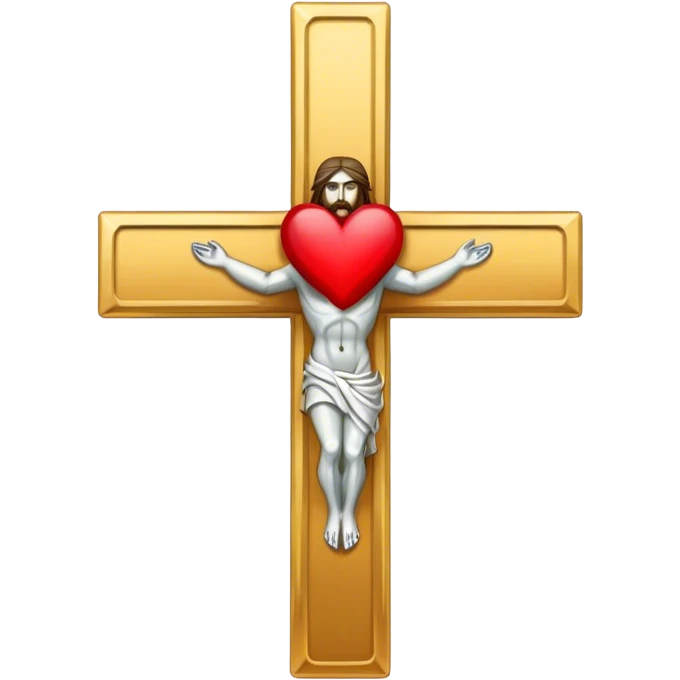 Jesus cross with heart emoji