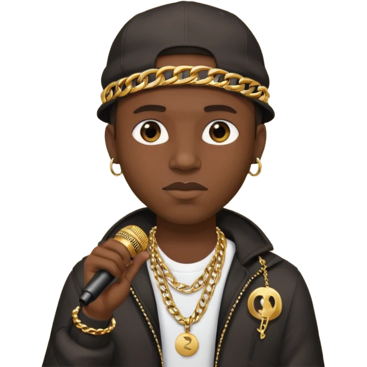 rapper man with microphone emoji