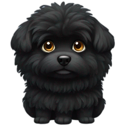black-fluffy-dog emoji