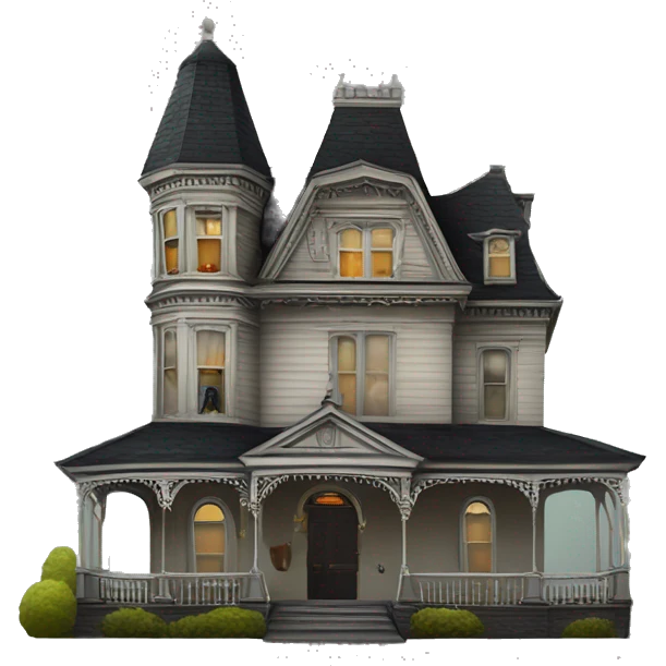 Queen Anne Victorian haunted house  emoji